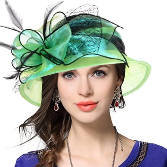 Accessories - Cloche Hat Sweet Cute Floral Bucket Hats Green